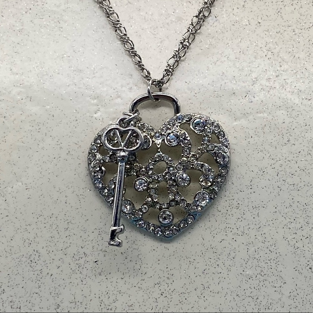 3/$20 Heart lock and key necklace